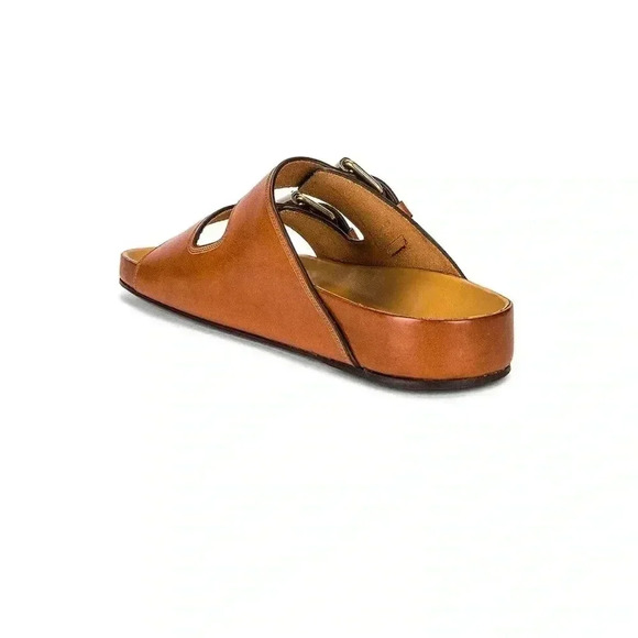 NIB Isabel Marant Folk Laser Lennyo Leather Sandals Cognac Tan Brown 8 1/2 - Picture 4 of 14